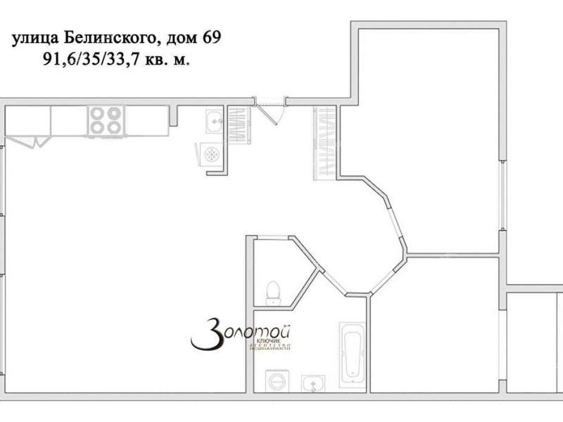 двухкомнатная квартира на улице Белинского дом 69