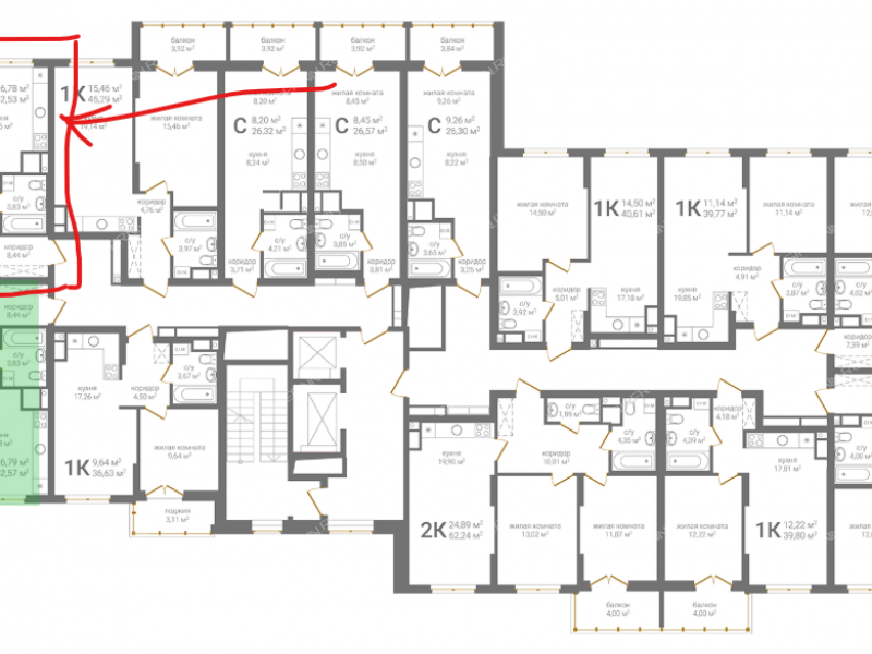 двухкомнатная квартира в новостройке на 2-й Оранжерейной улице дом 4А к1