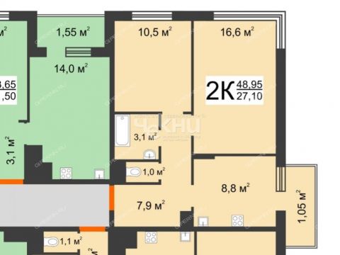 2-komnatnaya-ul-2-ya-dorozhnaya-d-12 фото