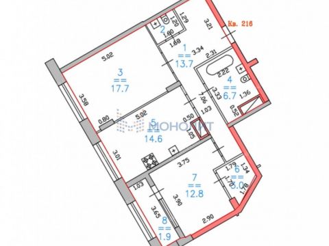 2-komnatnaya-ul-vladimira-vysockogo-d-1 фото