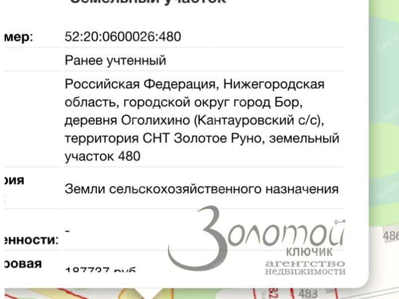 земельный участок 6,6 сотки деревня Оголихино