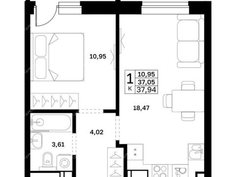 1-komnatnaya-v-granicah-ulic-strazh-revolyucii-gvardeycev-50-letiya-pobedy-evgeniya-nikonova-17 фото