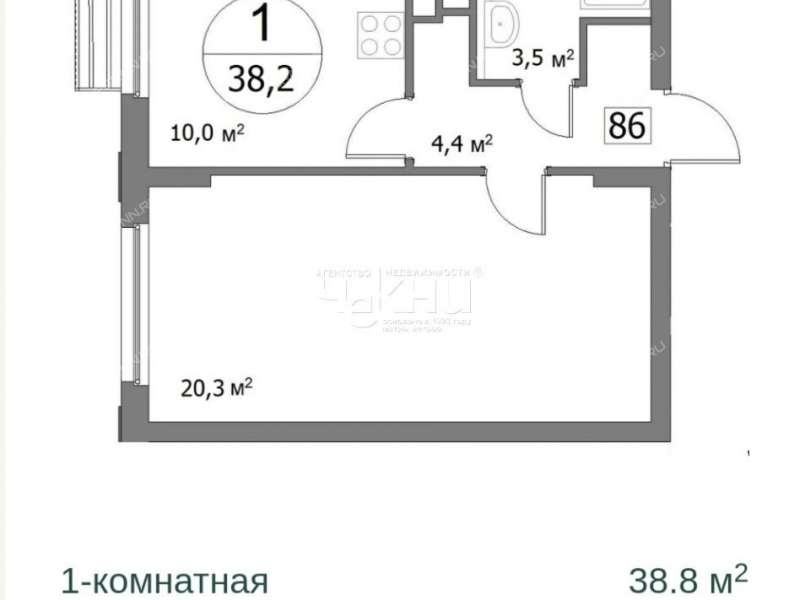 однокомнатная квартира на улице Сергея Акимова дом 50
