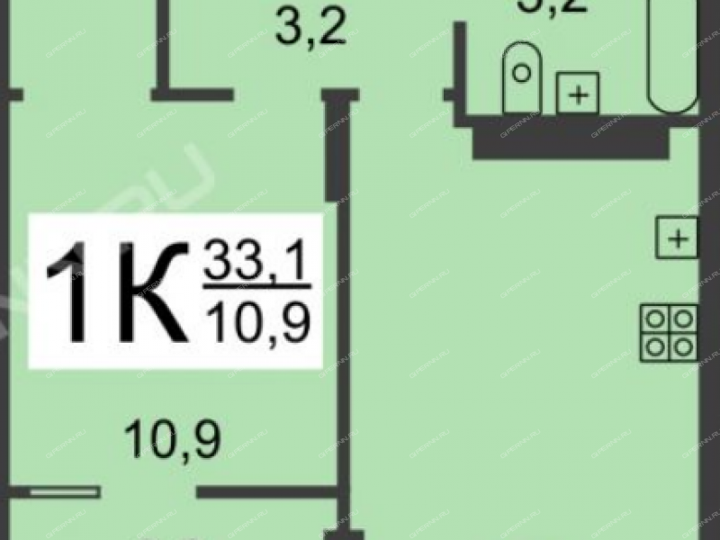 однокомнатная квартира на улице Романтиков дом 3