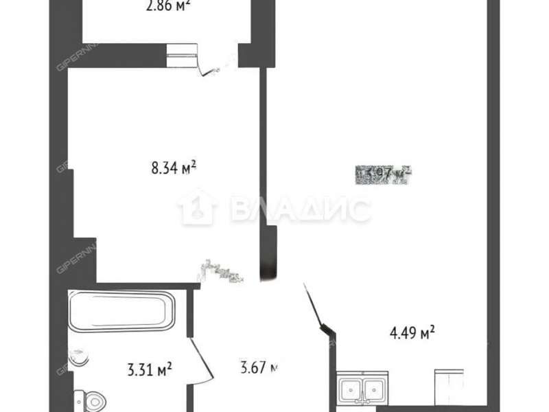 однокомнатная квартира на Русской улице улице дом 4 деревня Анкудиновка