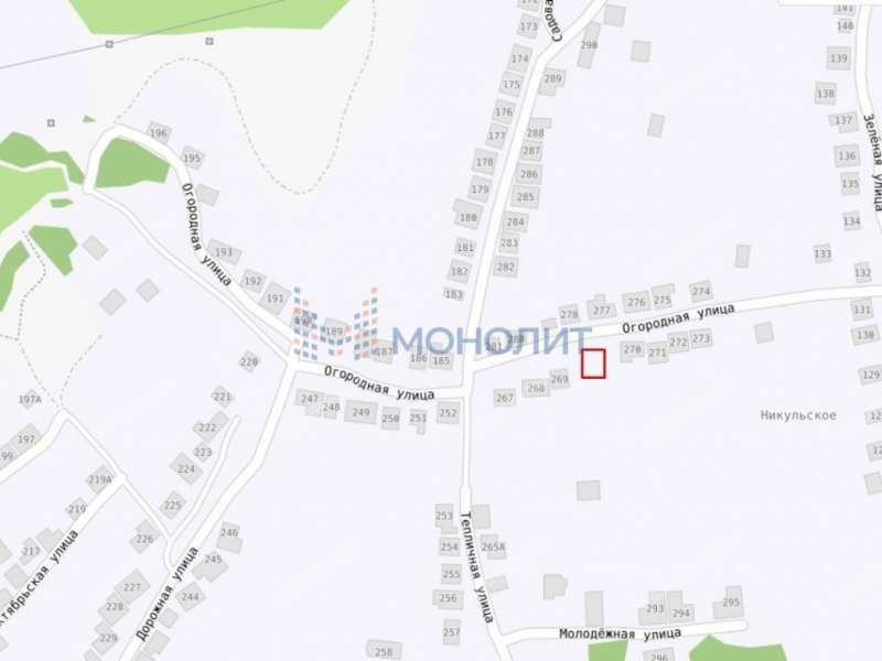 земельный участок 5,5 сотки Огородная улица деревня Никульское