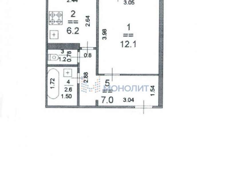 однокомнатная квартира на Береговой улице дом 14