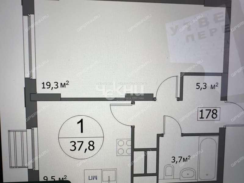 однокомнатная квартира на улице Сергея Акимова