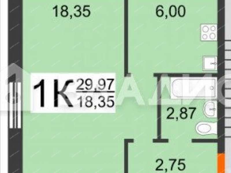 однокомнатная квартира на улице Гайдара дом 60 город Дзержинск